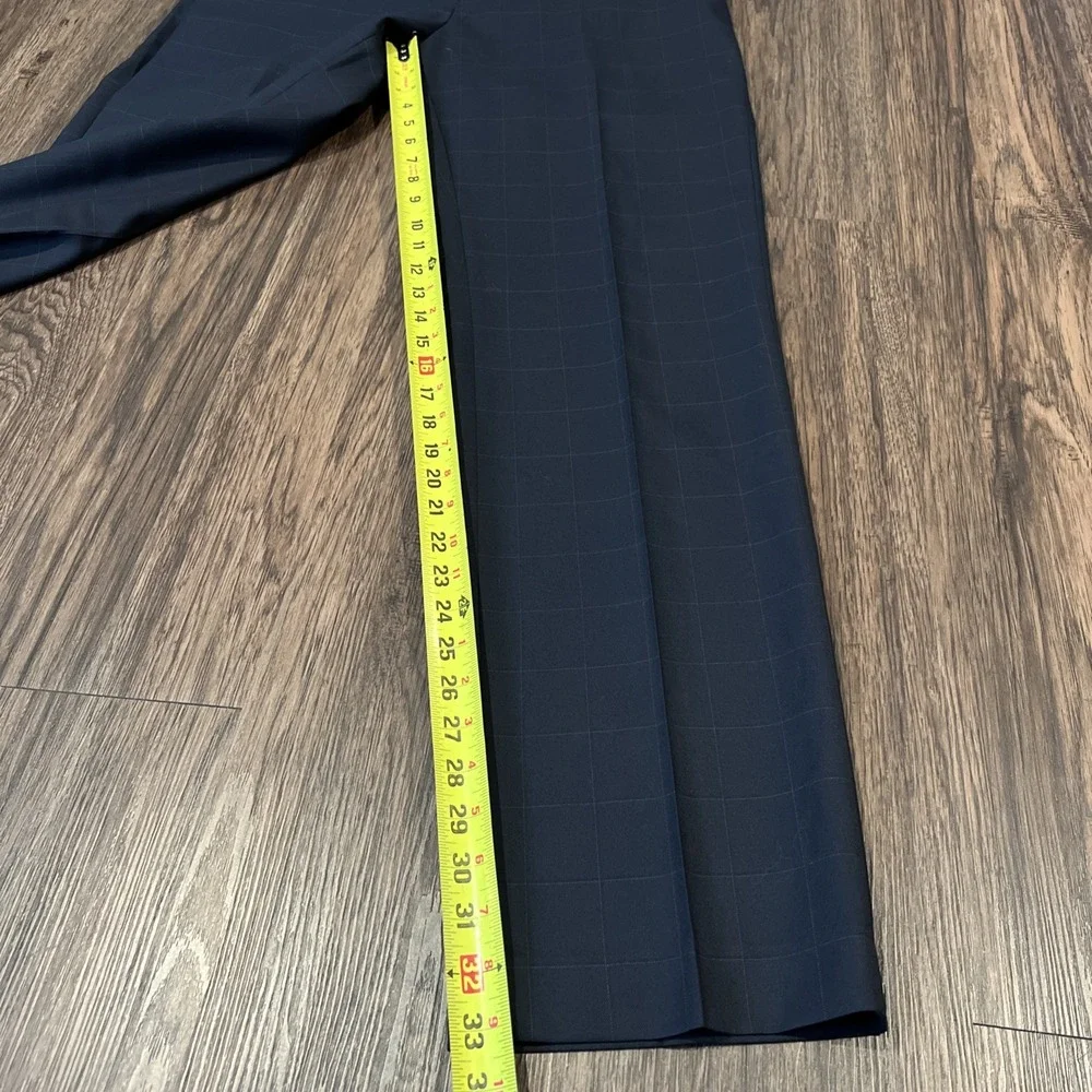 Banana Republic Tailored Fit Windowpane Navy Suit Mens Pants 44L 33X34-Set